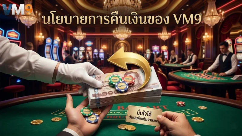 นโยบายการคืนเงิน VM9 มาตรฐานความยุติธรรมและปลอดภัย 100%