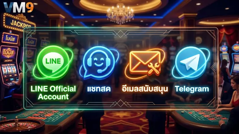 ช่องทางการติดต่อหลักและระยะเวลาดำเนินการ VM9